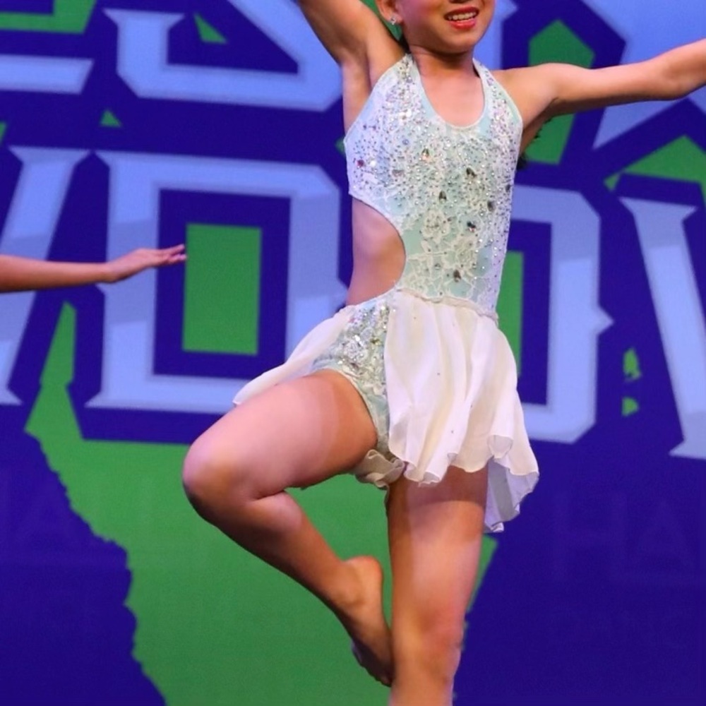 Mint Colored Kids Dance Costume